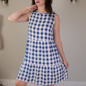 Blue and White Gingham Summer Dress